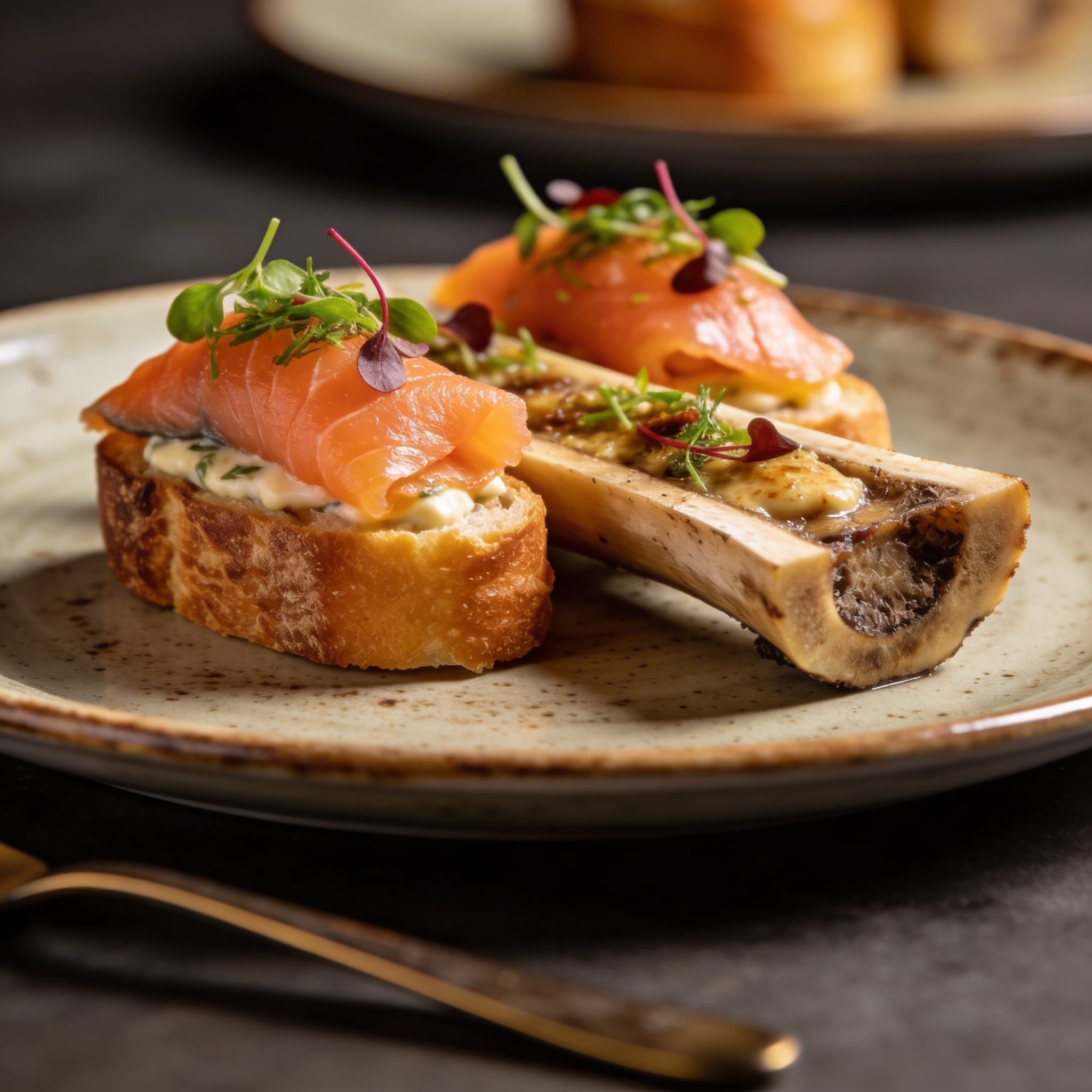 Smoked Salmon & Bone Marrow Brioche