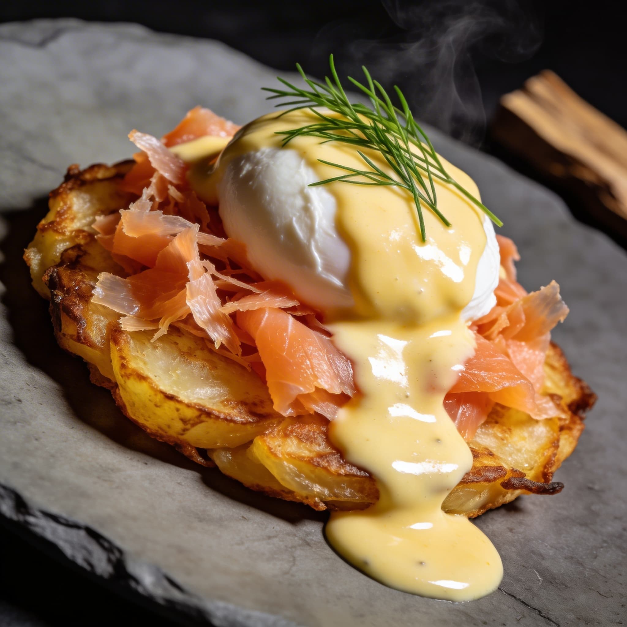 Oak-Smoked Salmon & Crispy Galette with Smoked Béarnaise