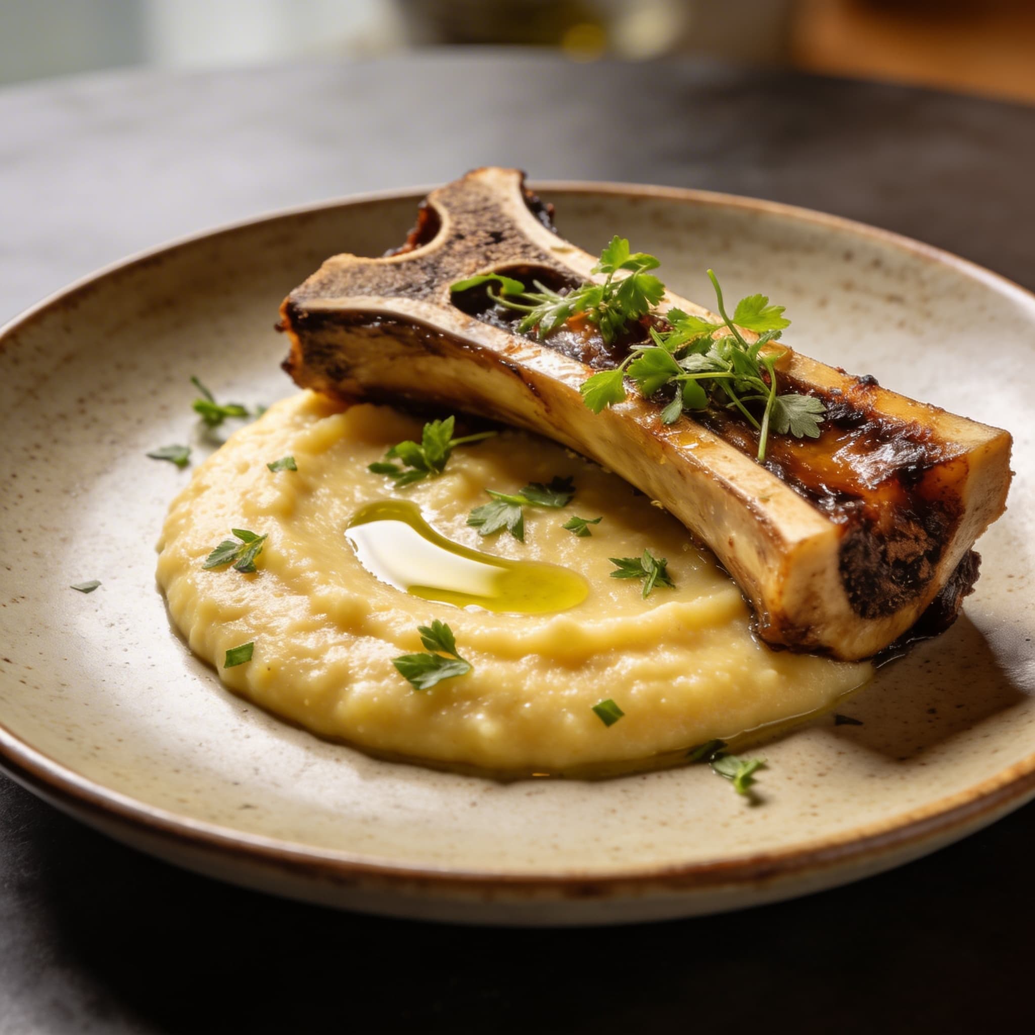 Smoked Bone Marrow Polenta Royale
