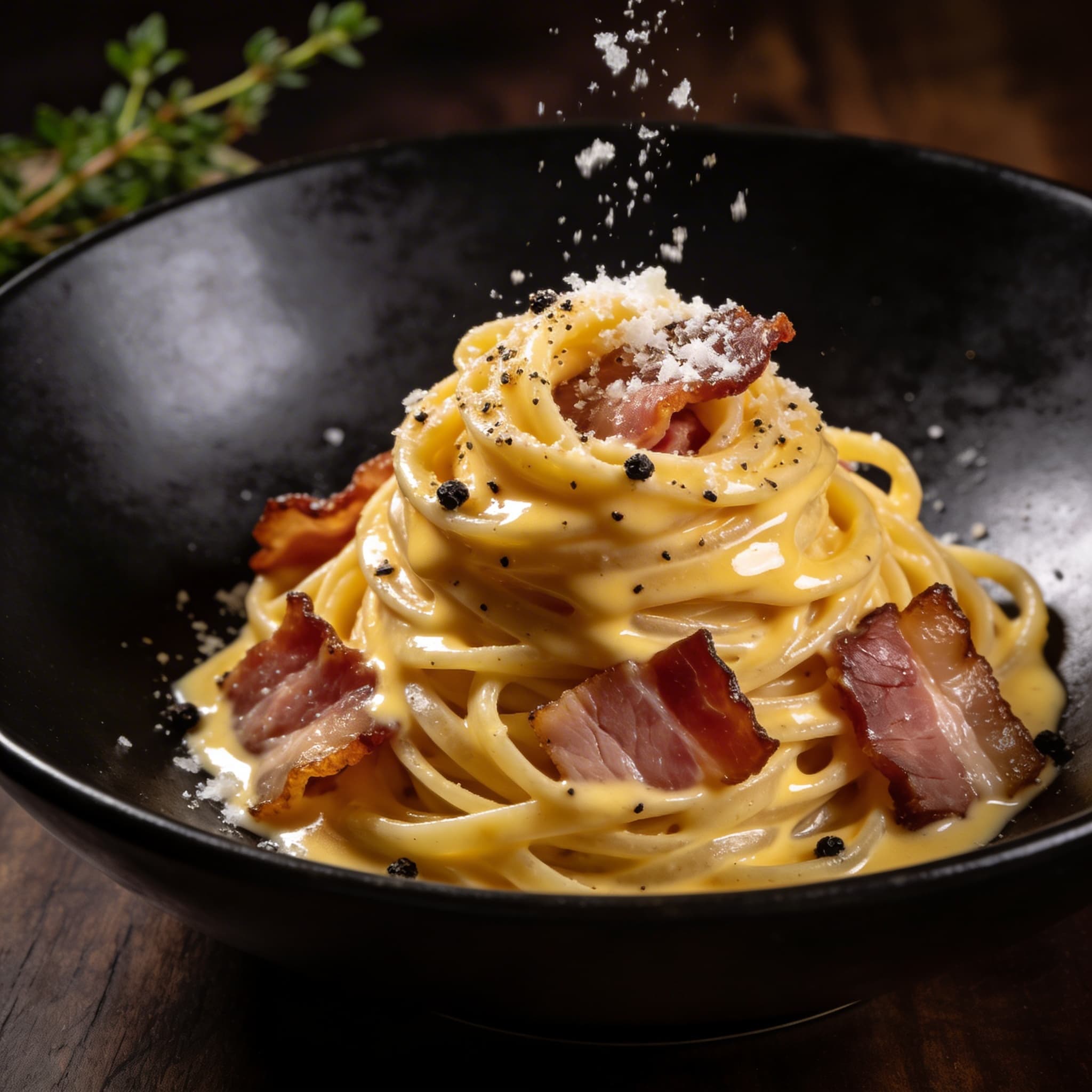 Smoked Duck Carbonara alla Chitarra