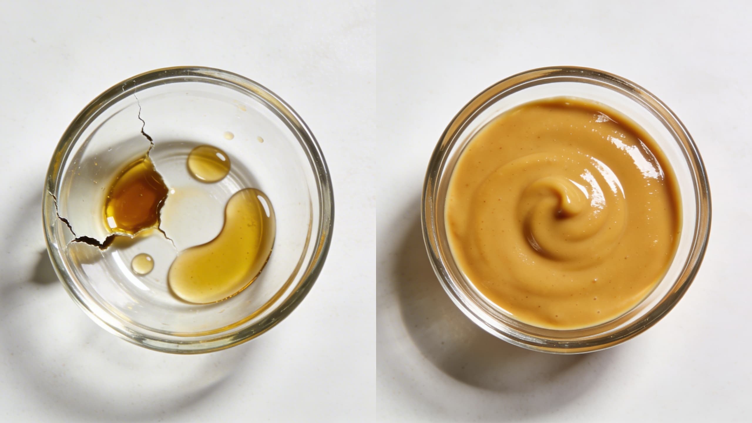Image 1: Broken vs perfect emulsion