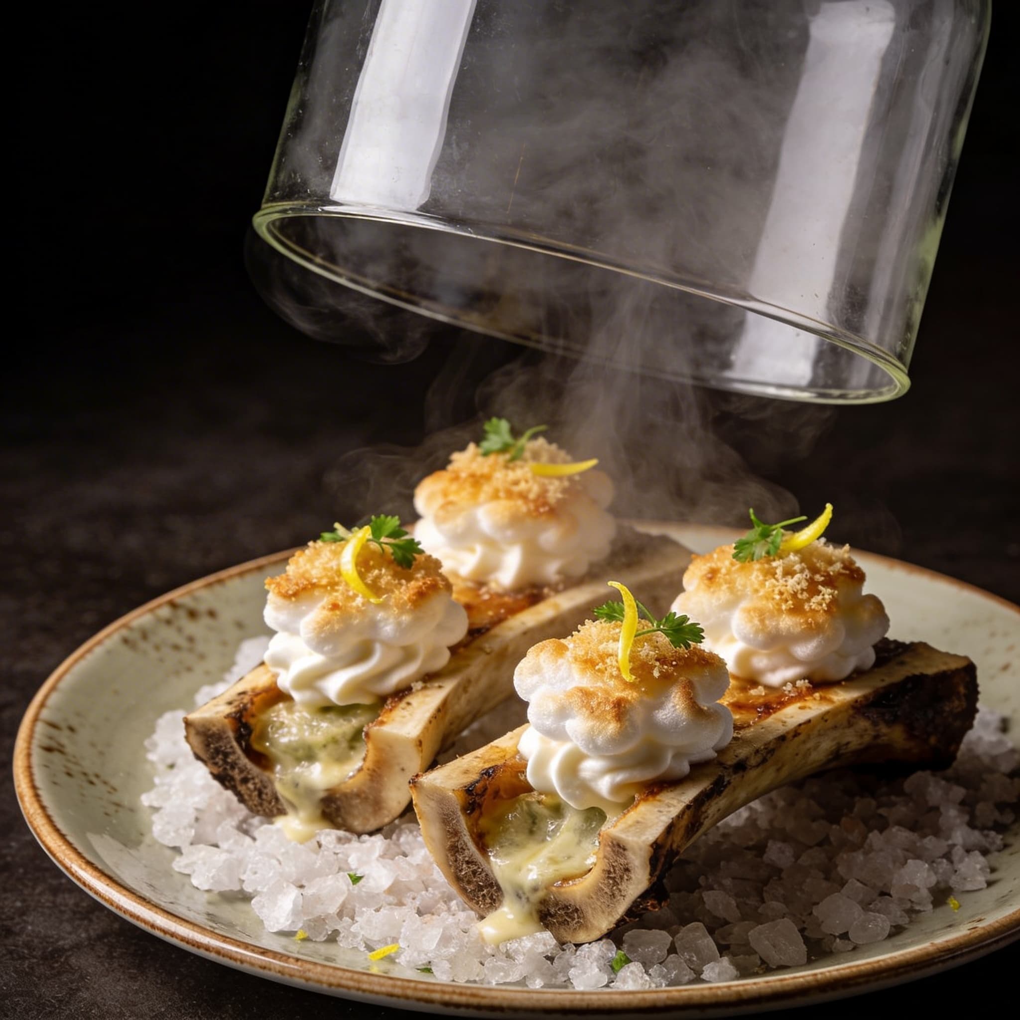 Whipped Oak-Smoked Marrow 'Clouds'