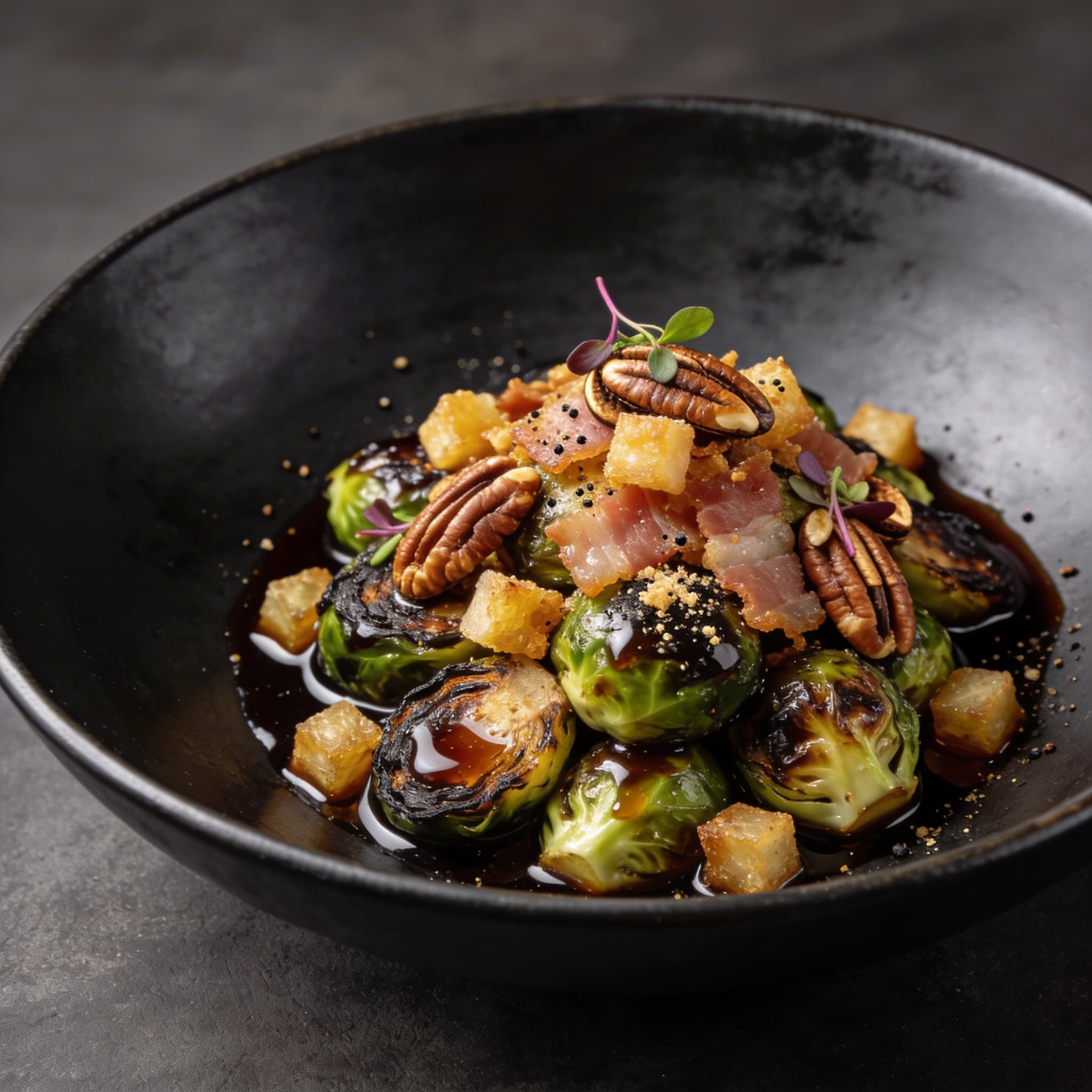 Smoked Pecan & Balsamic Agrodolce Sprouts