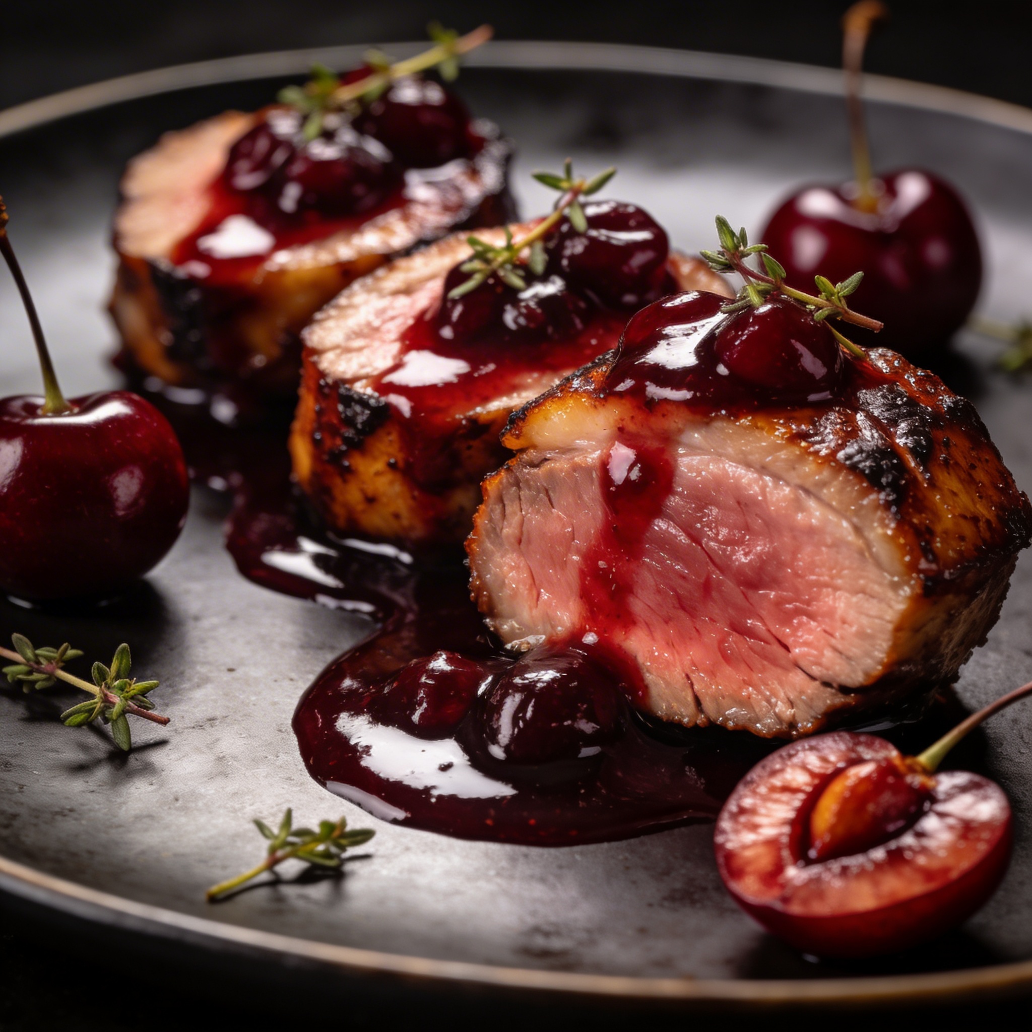 Cherry-Smoked Duck Breast with Agrodolce Gastrique