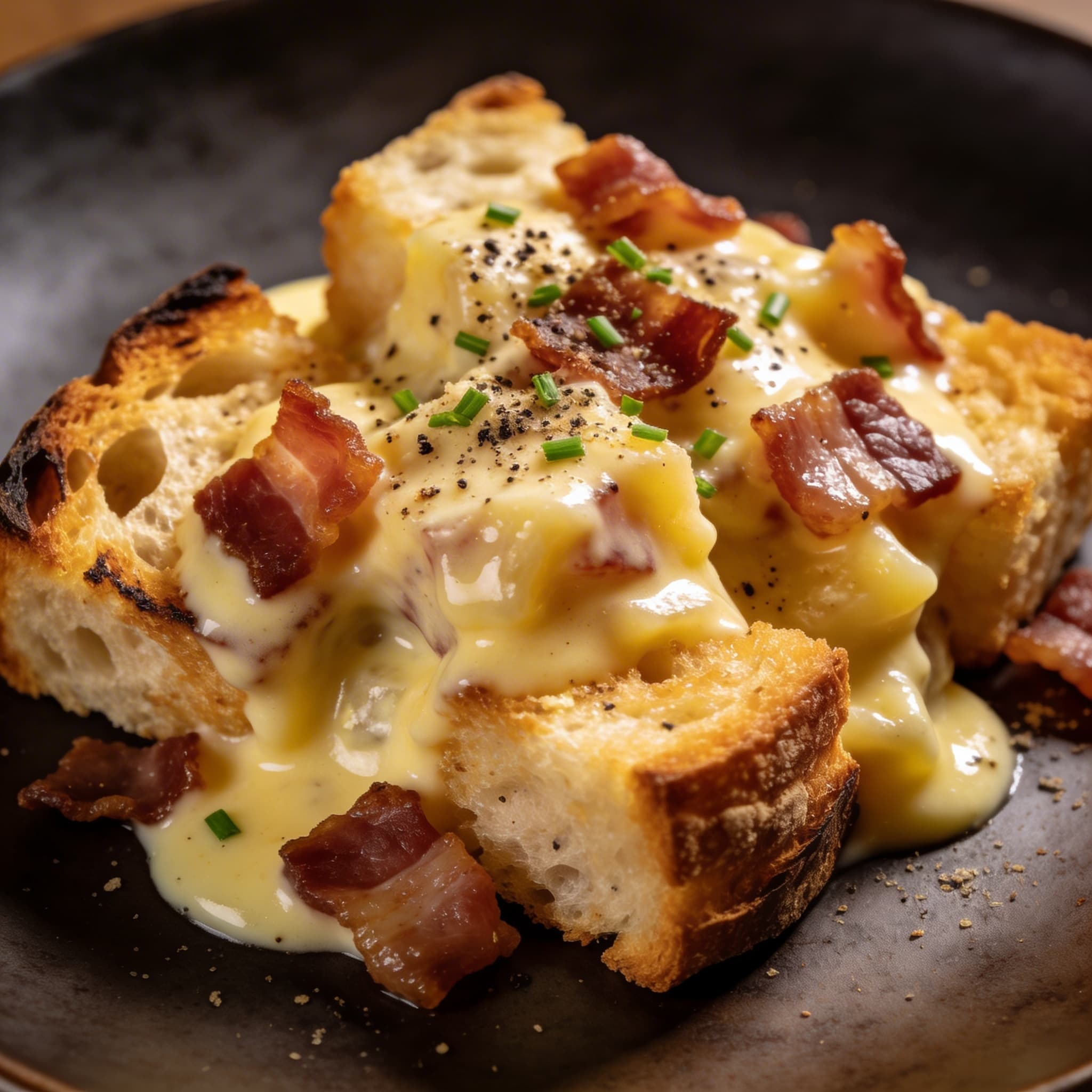 Smoked Guanciale Carbonara Toast