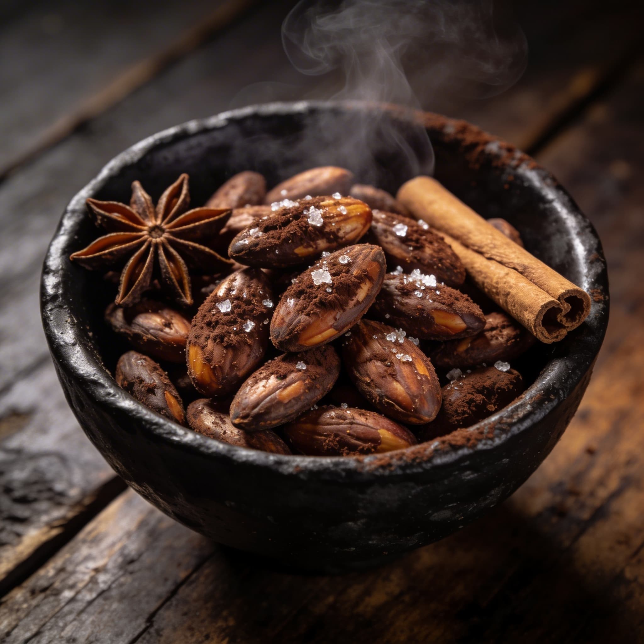 Espresso-Rubbed Smoked Almonds