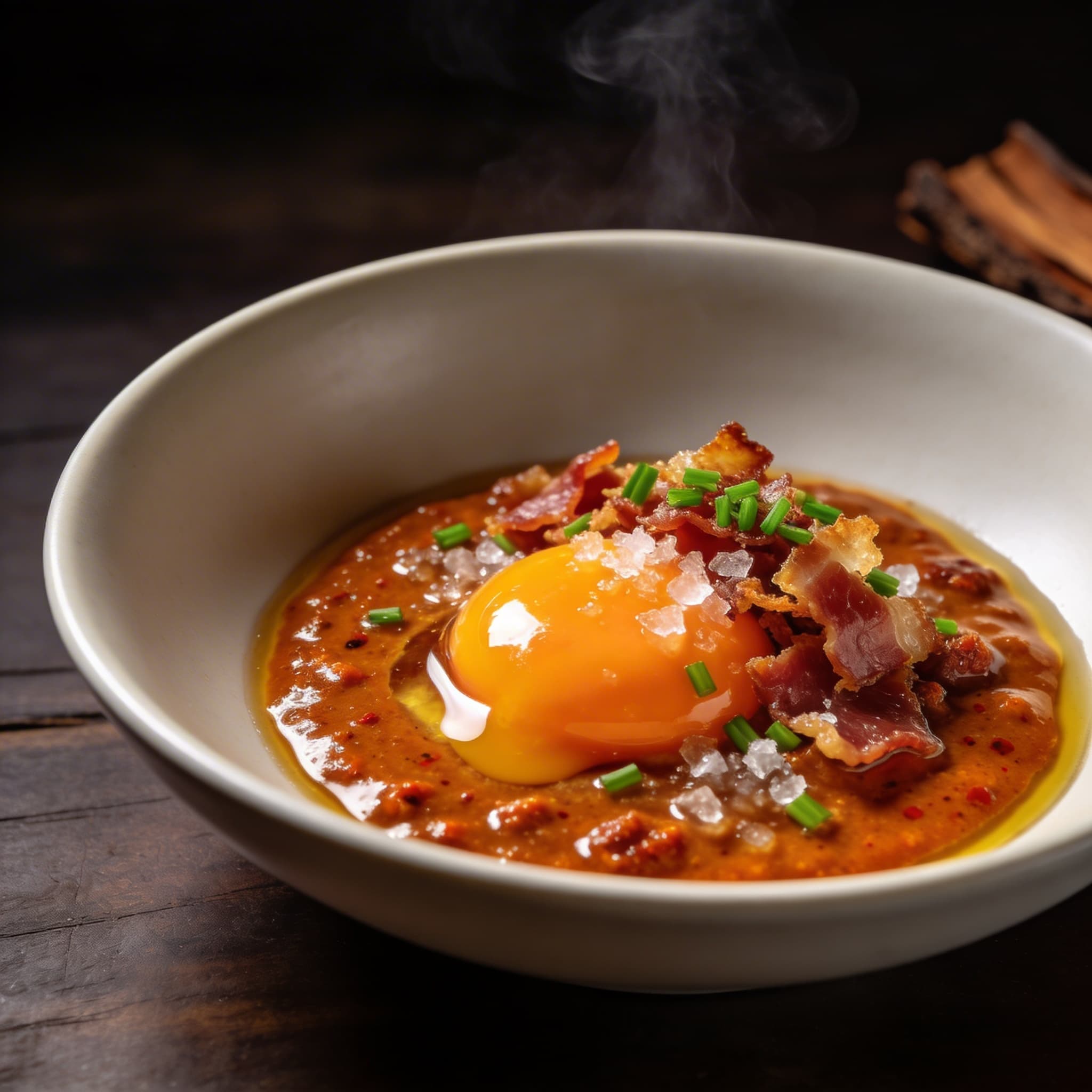 Cold-Smoked Yolks in 'Nduja Brown Butter Emulsion