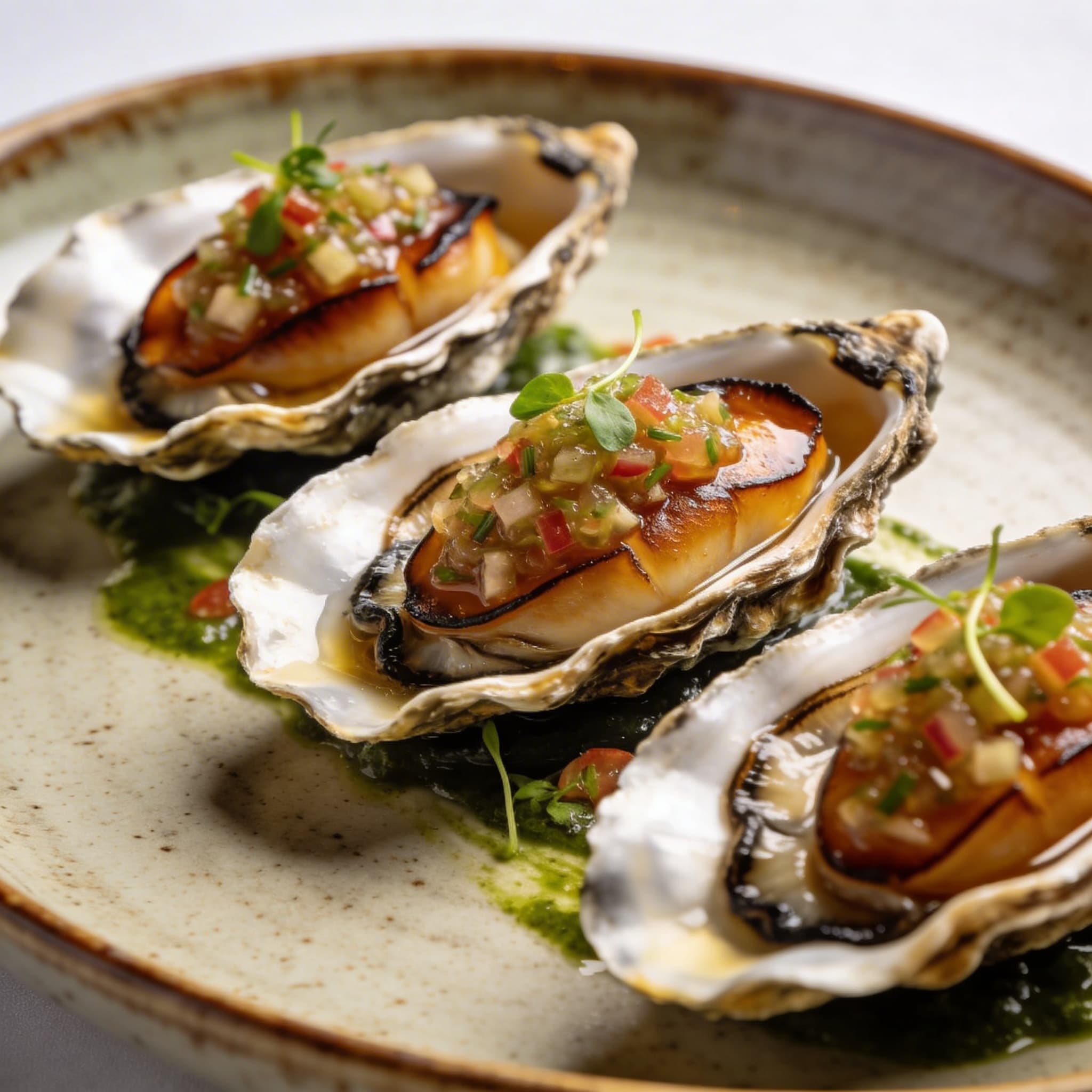 Cold-Smoked Oysters with Champagne Mignonette