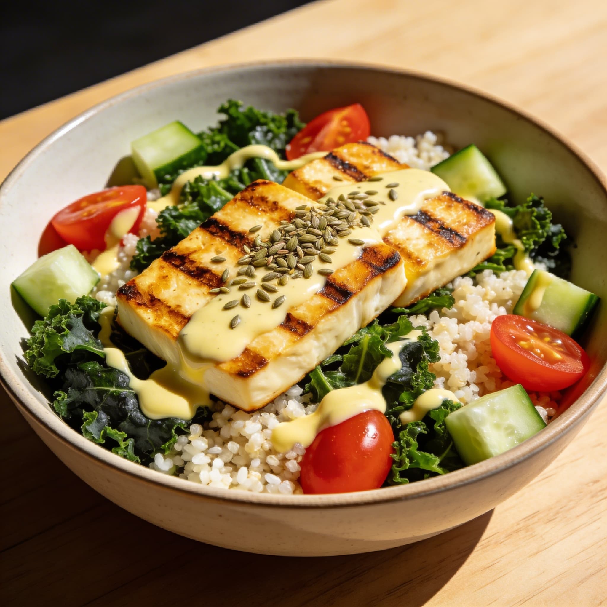 Seared Halloumi & Kale Midday Alchemy Bowl