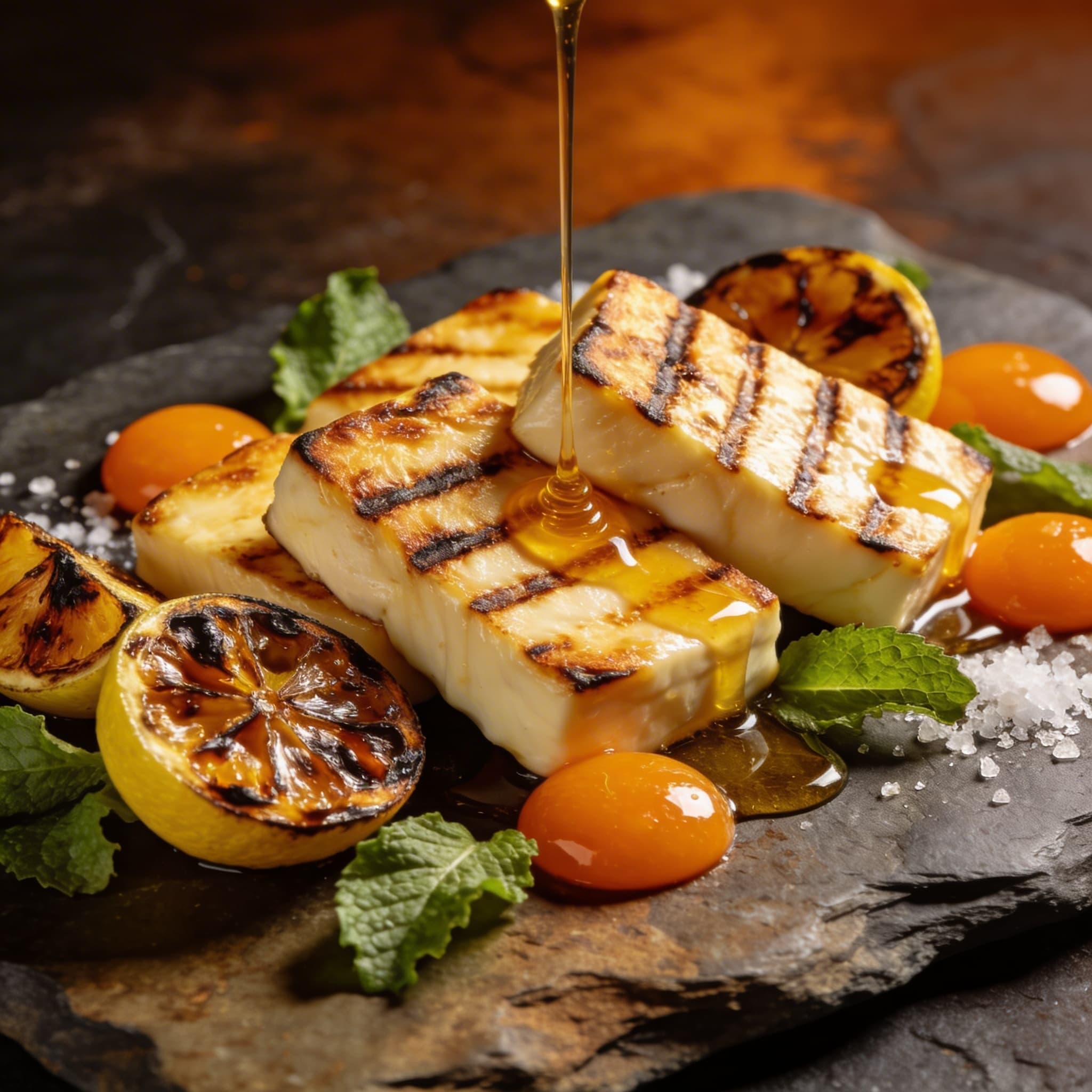 Alchemical Charred Halloumi with Solar Citrus